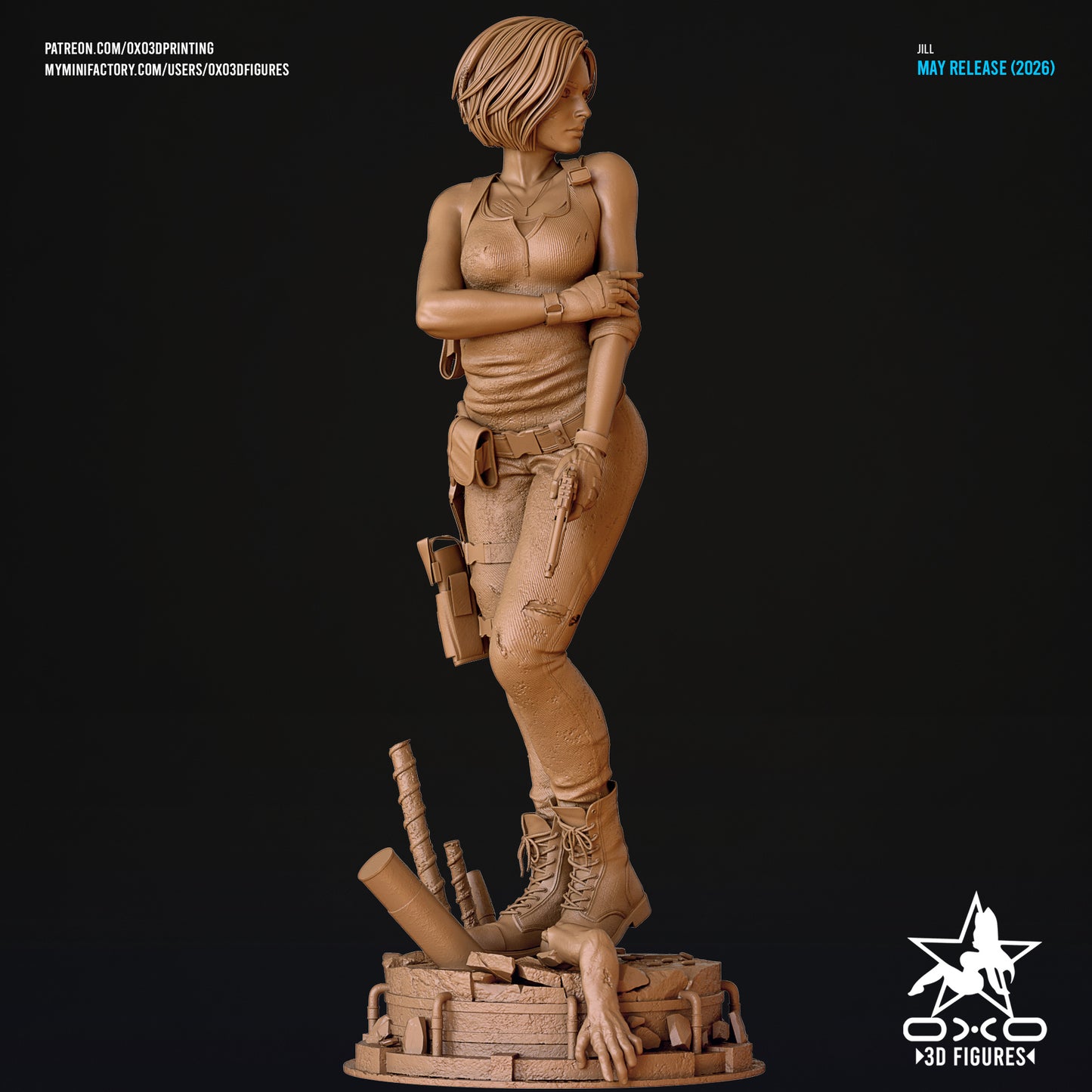 Jill Valentine Sculpture (75mm to 500mm) - Unassembled/Unpainted/3D Print
