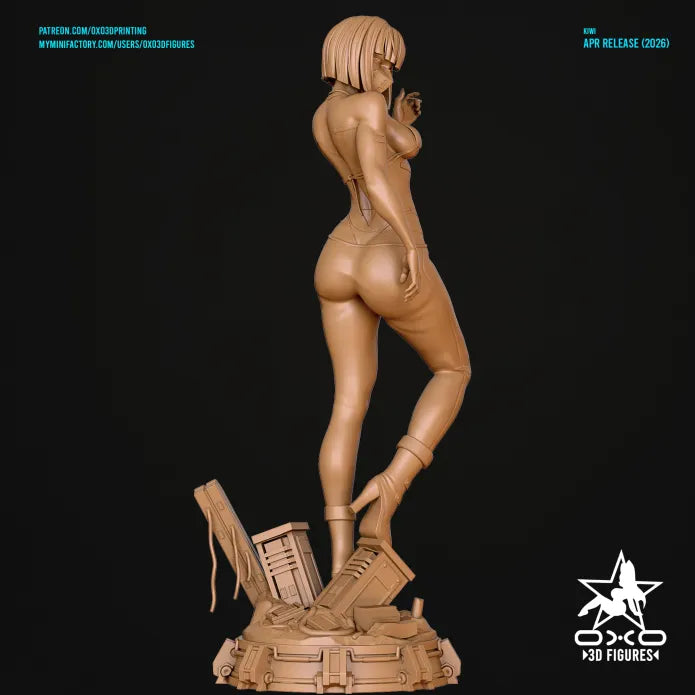 Kiwi Sculpture (75mm to 500mm) Cyberpunk - Unassembled/Unpainted/3D Print