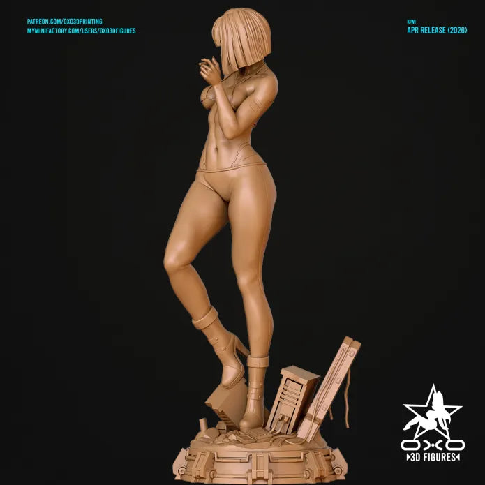 Kiwi Sculpture (75mm to 500mm) Cyberpunk - Unassembled/Unpainted/3D Print