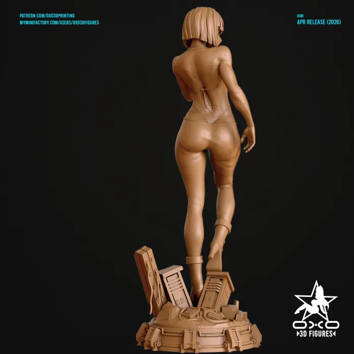 Kiwi Sculpture (75mm to 500mm) Cyberpunk - Unassembled/Unpainted/3D Print