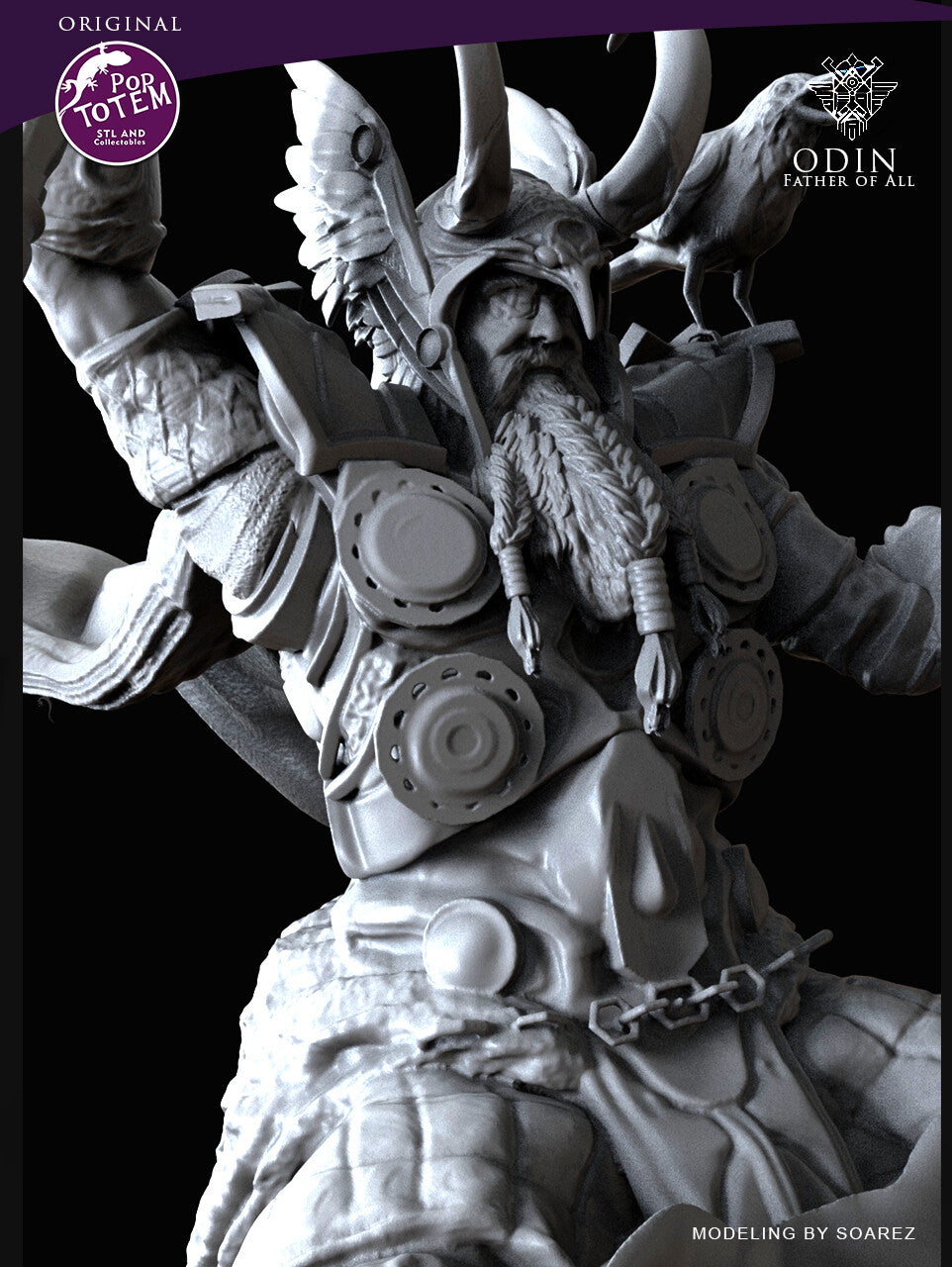 Odin and Sleipnir Sculpt by Dungeons and Dragons - Tabletop RPG Miniature - Roleplaying 3D Printed Fantasy Mini