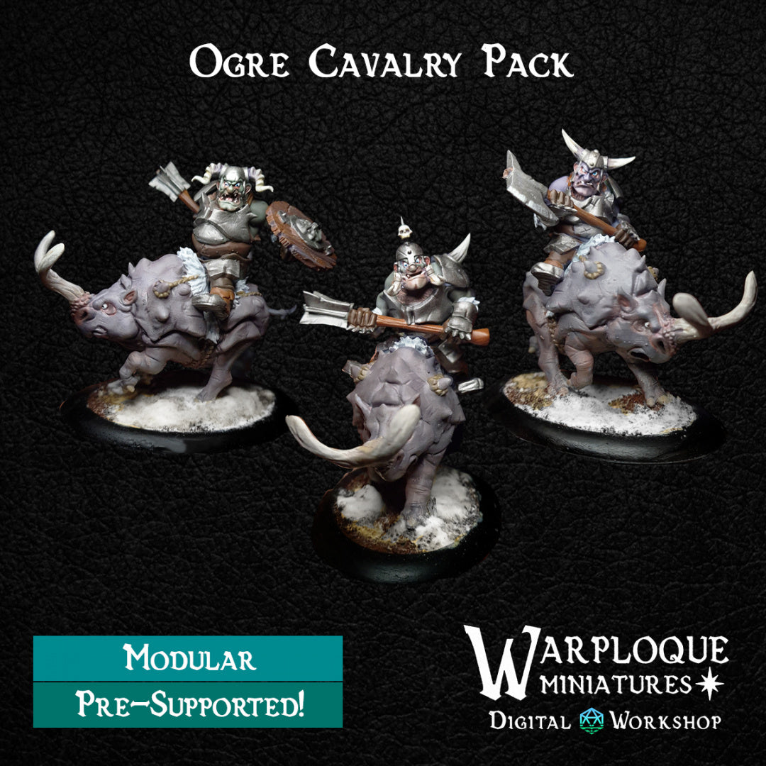 Ogre Warband Bundle - Dungeons and Dragons - by Warp Minis- Tabletop RPG Miniature - Roleplaying 3D Printed Fantasy Mini