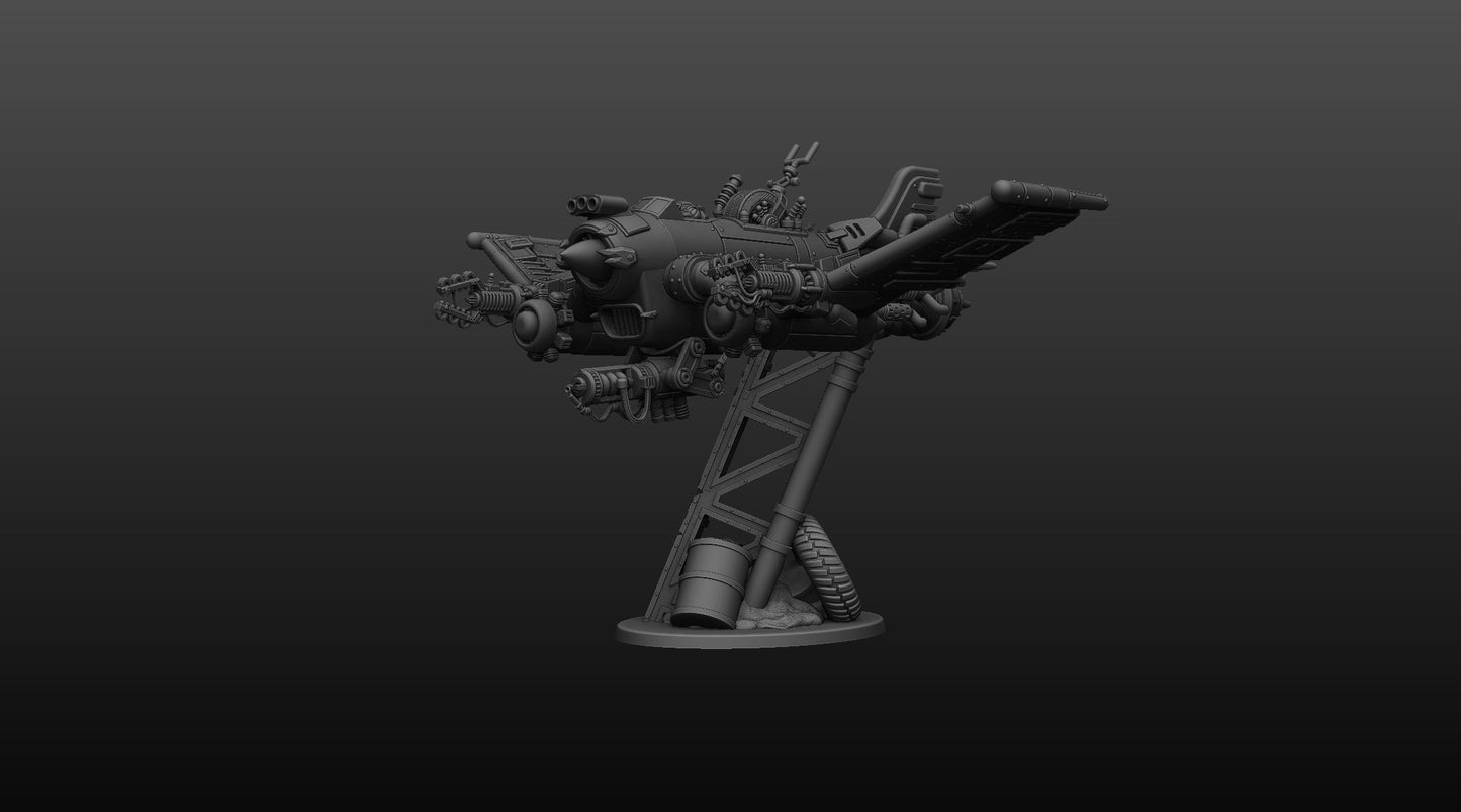 Ork Plane - Compatible with Warhammer 40K - by Bulwark Gaming - Tabletop RPG Miniature - Roleplaying 3D Printed Fantasy Mini