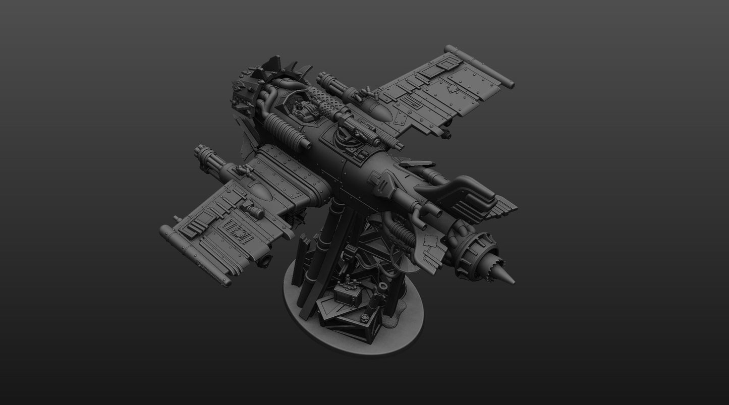 Ork Plane - Compatible with Warhammer 40K - by Bulwark Gaming - Tabletop RPG Miniature - Roleplaying 3D Printed Fantasy Mini