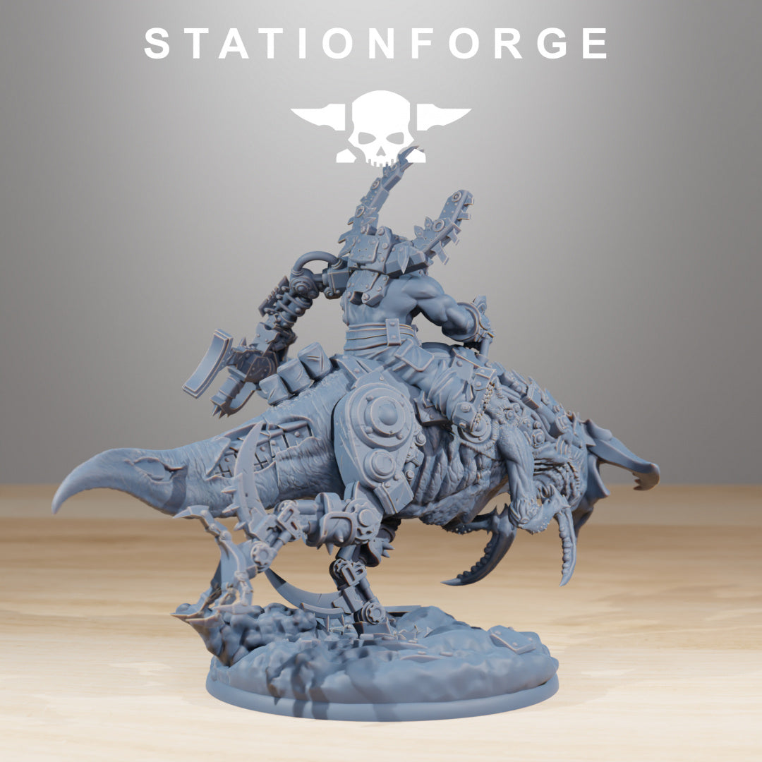 Orkaz Beast Boss - Compatible with Warhammer 40K - by Station Forge - Tabletop RPG Miniature - Roleplaying 3D Printed Fantasy Mini