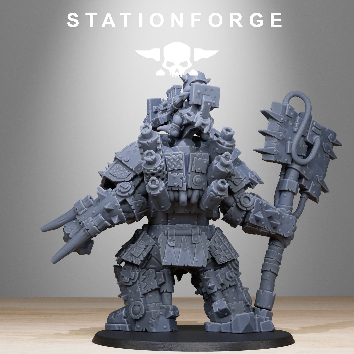 Orkaz Commander - Compatible with Warhammer 40K - by Station Forge - Tabletop RPG Miniature - Roleplaying 3D Printed Fantasy Mini