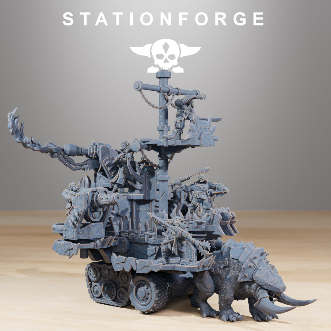 Orkaz Death Mounta - Compatible with Warhammer 40K - by Station Forge - Tabletop RPG Miniature - Roleplaying 3D Printed Fantasy Mini