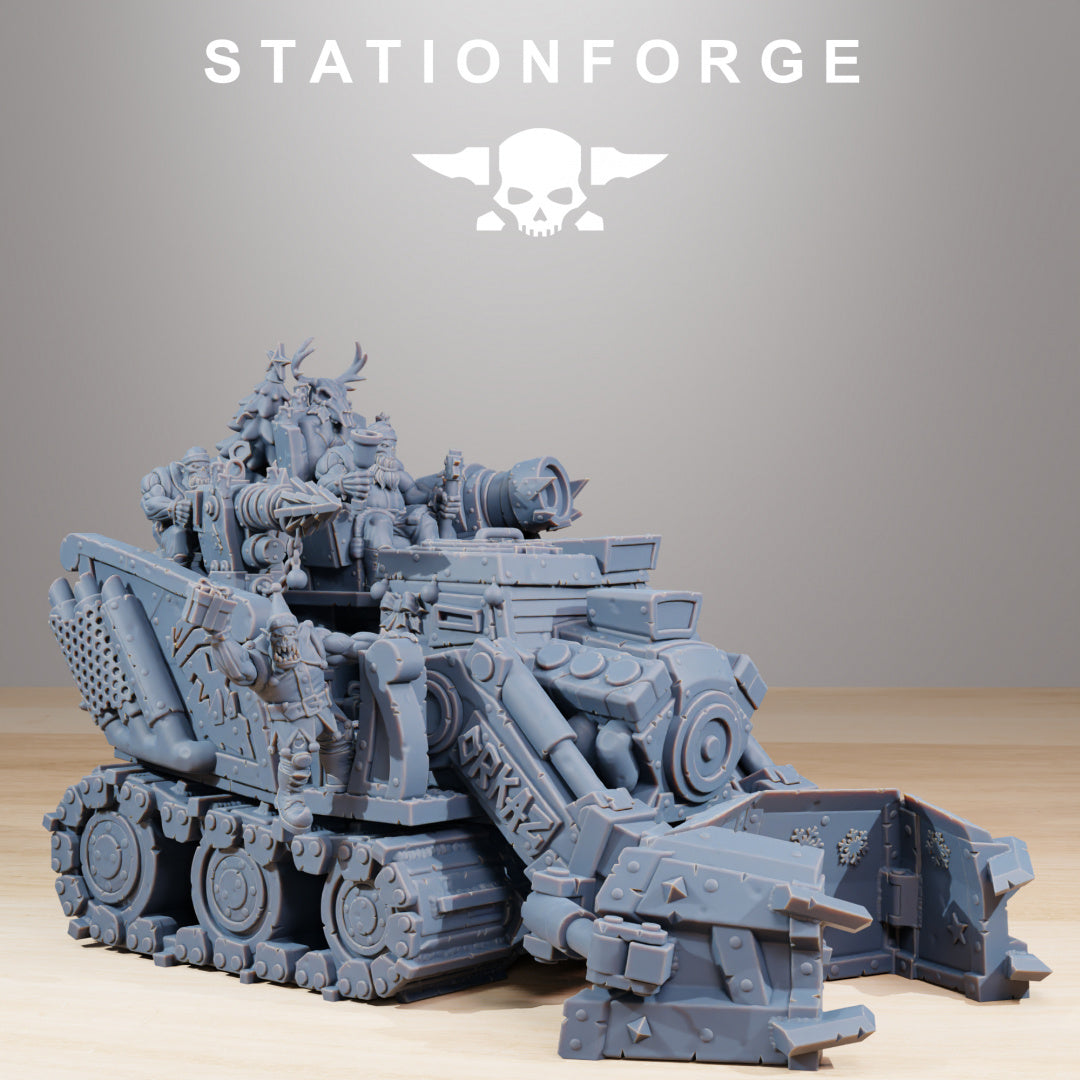 Orkaz Festivator - Compatible with Warhammer 40K - by Station Forge - Tabletop RPG Miniature - Roleplaying 3D Printed Fantasy Mini