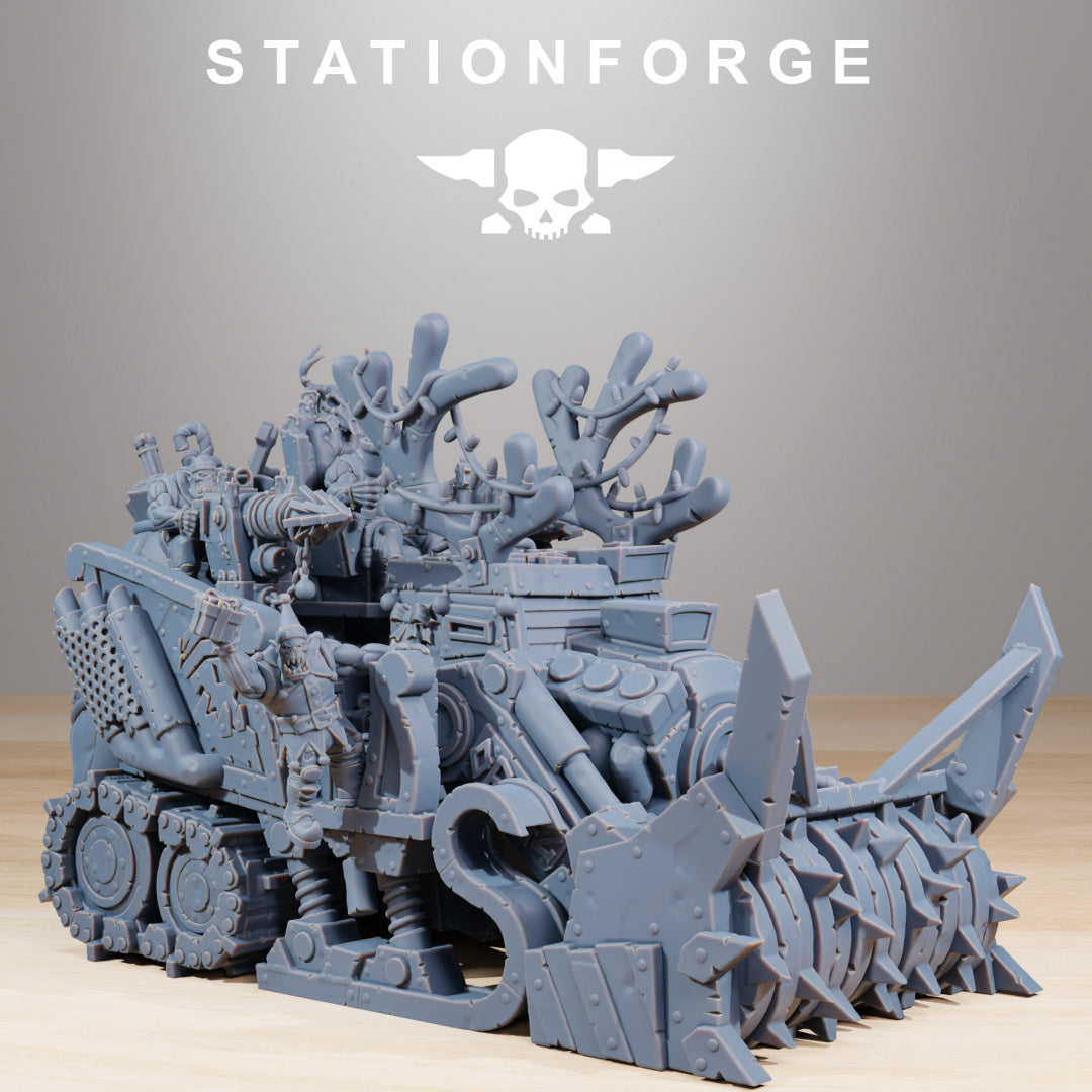 Orkaz Festivator - Compatible with Warhammer 40K - by Station Forge - Tabletop RPG Miniature - Roleplaying 3D Printed Fantasy Mini