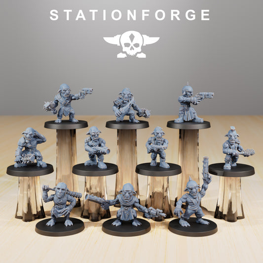 Orkaz Goblins - War Construct - Compatible with Warhammer 40K - by Station Forge - Tabletop RPG Miniature - Roleplaying 3D Printed Fantasy Mini