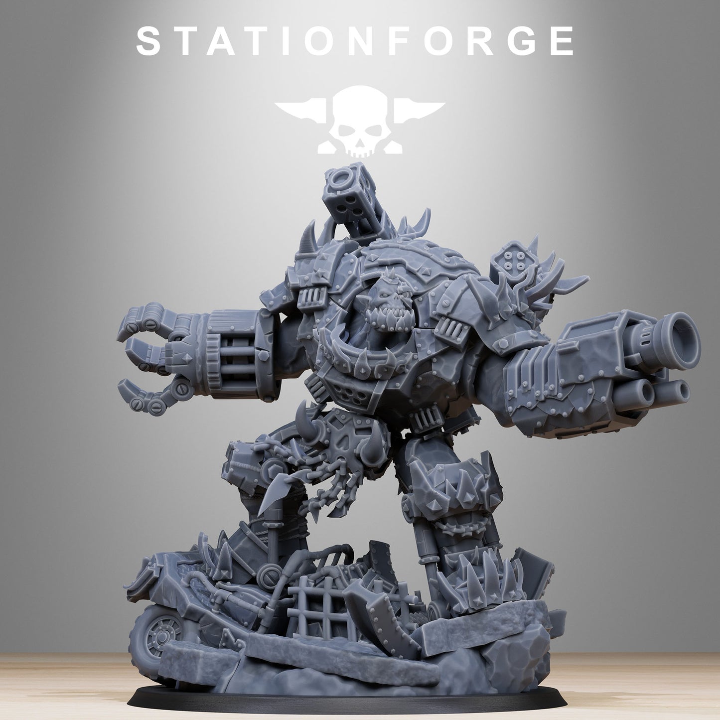 Orkaz Grand Nutta 2.0 - Orkaz Boss - Compatible with Warhammer 40K - by Station Forge - Tabletop RPG Miniature - Roleplaying 3D Printed Fantasy Mini