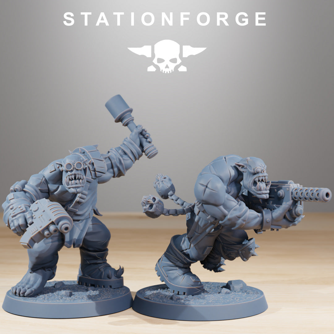 Orkaz Infantry - Compatible with Warhammer 40K - by Station Forge - Tabletop RPG Miniature - Roleplaying 3D Printed Fantasy Mini