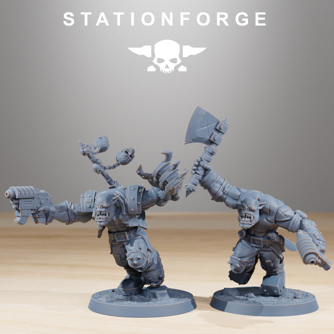 Orkaz Infantry - Compatible with Warhammer 40K - by Station Forge - Tabletop RPG Miniature - Roleplaying 3D Printed Fantasy Mini