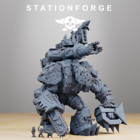 Orkaz Mega Steppa - War Construct - Compatible with Warhammer 40K - by Station Forge - Tabletop RPG Miniature - Roleplaying 3D Printed Fantasy Mini