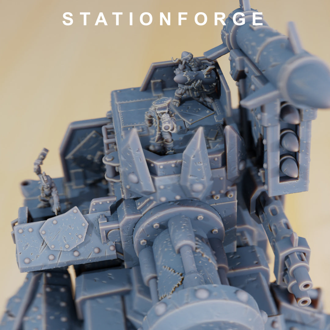 Orkaz Mega Steppa - War Construct - Compatible with Warhammer 40K - by Station Forge - Tabletop RPG Miniature - Roleplaying 3D Printed Fantasy Mini