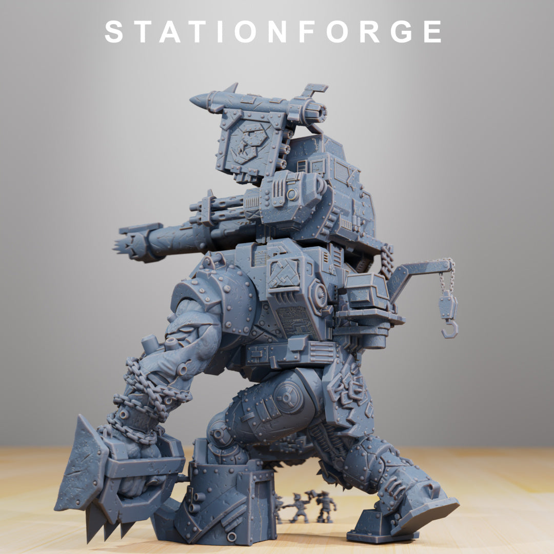 Orkaz Mega Steppa - War Construct - Compatible with Warhammer 40K - by Station Forge - Tabletop RPG Miniature - Roleplaying 3D Printed Fantasy Mini