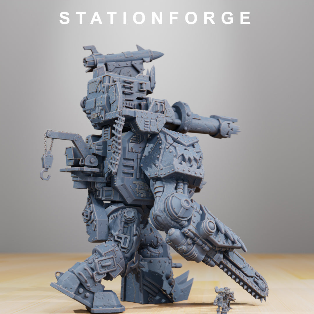 Orkaz Mega Steppa - War Construct - Compatible with Warhammer 40K - by Station Forge - Tabletop RPG Miniature - Roleplaying 3D Printed Fantasy Mini