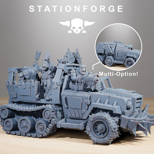 Orkaz Party Wagon - Compatible with Warhammer 40K - by Station Forge - Tabletop RPG Miniature - Roleplaying 3D Printed Fantasy Mini