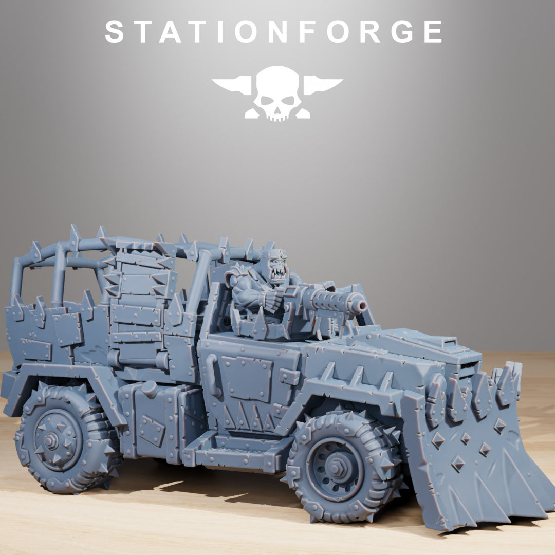 Orkaz Party Wagon - Compatible with Warhammer 40K - by Station Forge - Tabletop RPG Miniature - Roleplaying 3D Printed Fantasy Mini