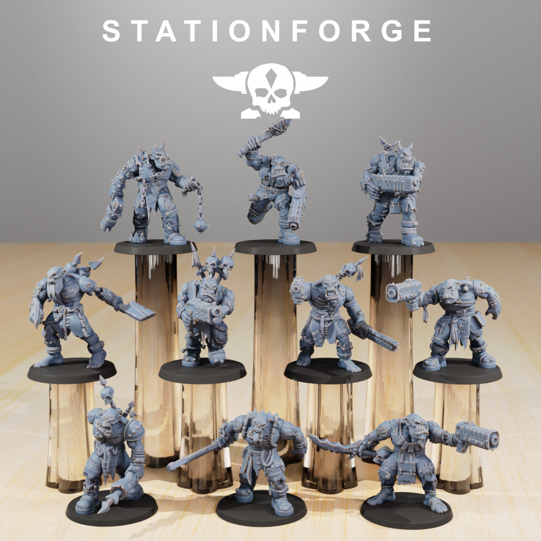 Orkaz Plague Spreadaz  - Compatible with Warhammer 40K - by Station Forge - Tabletop RPG Miniature - Roleplaying 3D Printed Fantasy Mini