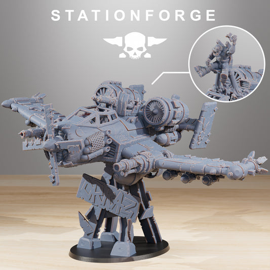 Orkaz Plane - Compatible with Warhammer 40K& - by Station Forge - Tabletop RPG Miniature - Roleplaying 3D Printed Fantasy Mini