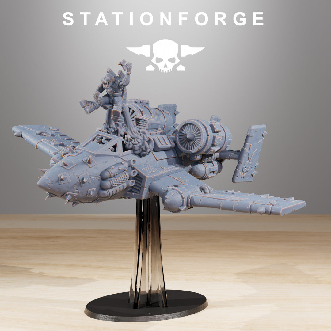 Orkaz Plane - Compatible with Warhammer 40K& - by Station Forge - Tabletop RPG Miniature - Roleplaying 3D Printed Fantasy Mini