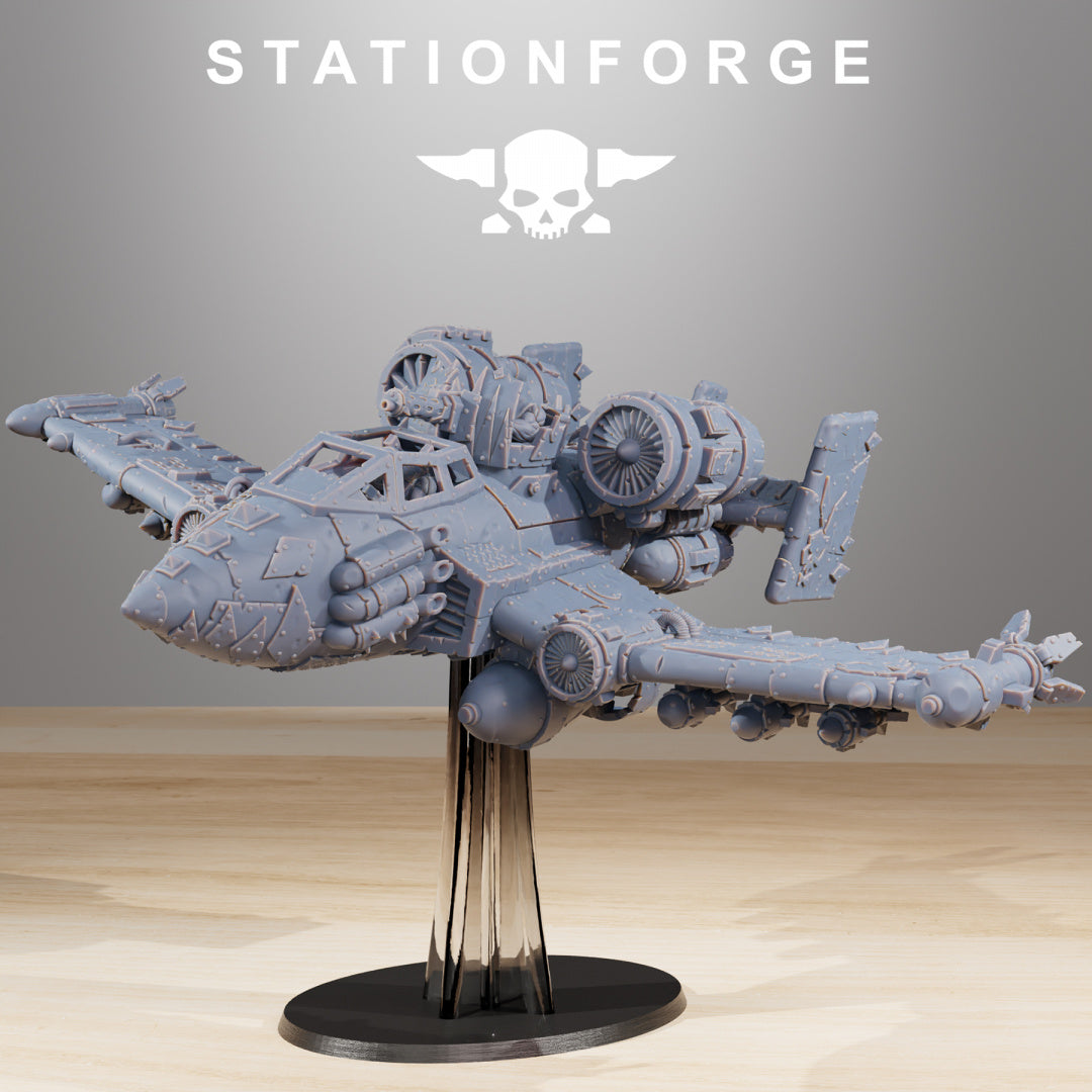 Orkaz Plane - Compatible with Warhammer 40K& - by Station Forge - Tabletop RPG Miniature - Roleplaying 3D Printed Fantasy Mini