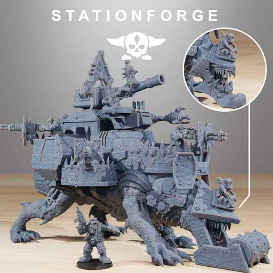 Orkaz Run Rolla - Compatible with Warhammer 40K - by Station Forge - Tabletop RPG Miniature - Roleplaying 3D Printed Fantasy Mini