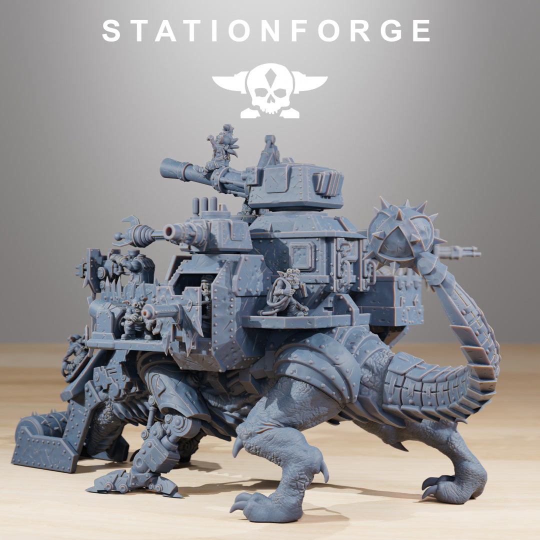 Orkaz Run Rolla - Compatible with Warhammer 40K - by Station Forge - Tabletop RPG Miniature - Roleplaying 3D Printed Fantasy Mini