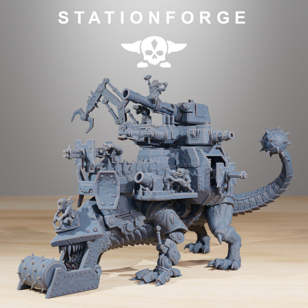 Orkaz Run Rolla - Compatible with Warhammer 40K - by Station Forge - Tabletop RPG Miniature - Roleplaying 3D Printed Fantasy Mini