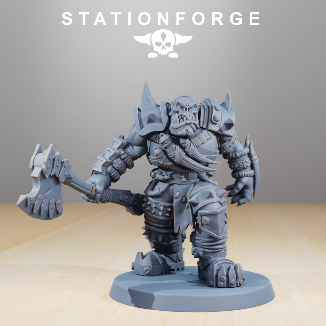 Orkaz Strappaz - Compatible with Warhammer 40K - by Station Forge - Tabletop RPG Miniature - Roleplaying 3D Printed Fantasy Mini