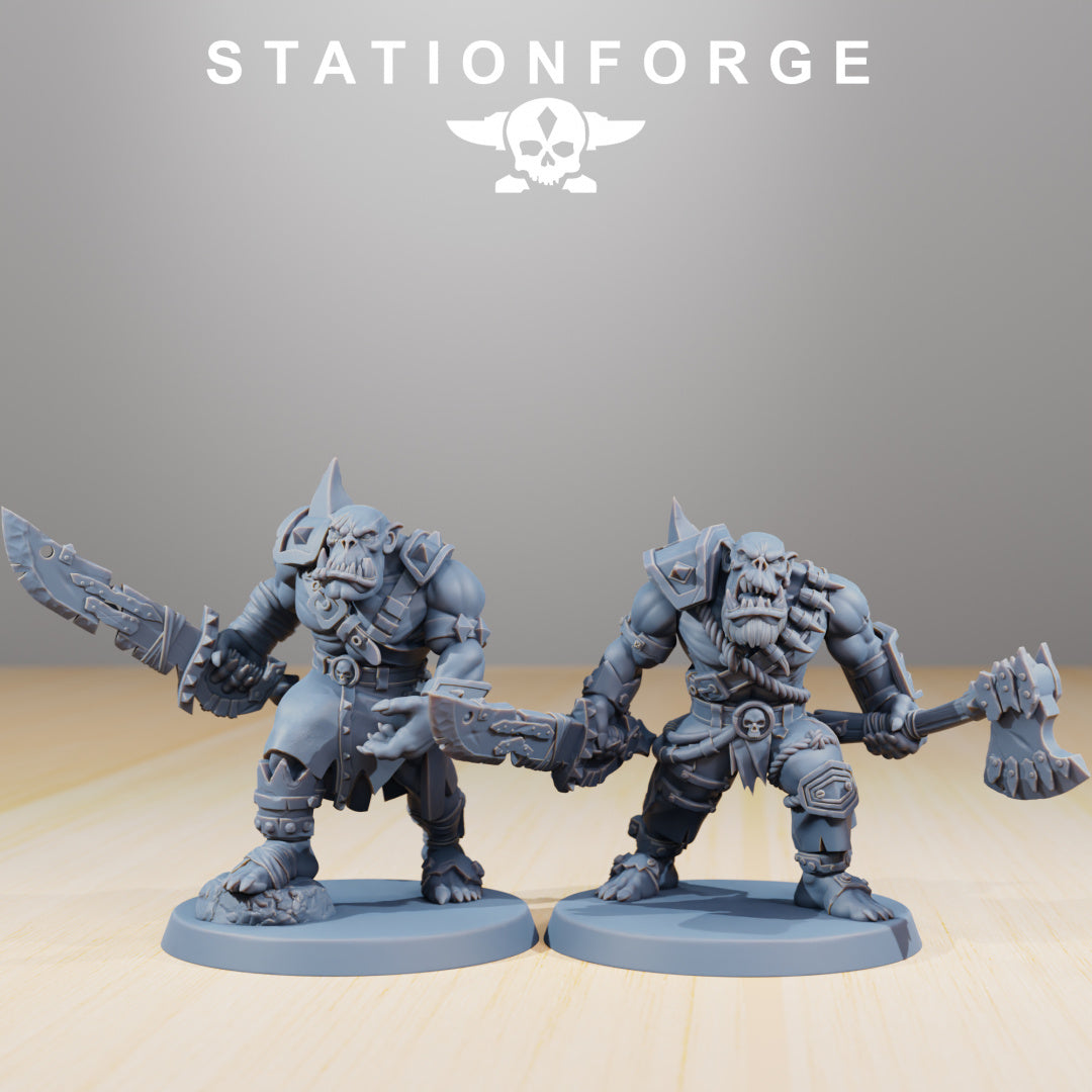 Orkaz Strappaz - Compatible with Warhammer 40K - by Station Forge - Tabletop RPG Miniature - Roleplaying 3D Printed Fantasy Mini