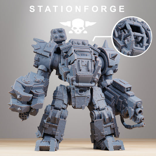 Orkaz Walkanator - Compatible with Warhammer 40K - by Station Forge - Tabletop RPG Miniature - Roleplaying 3D Printed Fantasy Mini