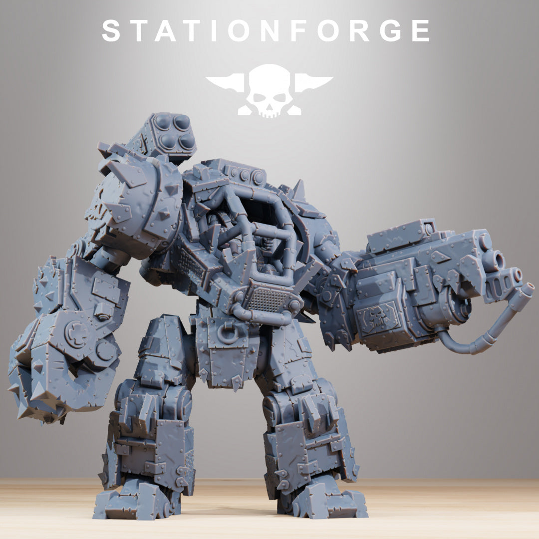 Orkaz Walkanator - Compatible with Warhammer 40K - by Station Forge - Tabletop RPG Miniature - Roleplaying 3D Printed Fantasy Mini