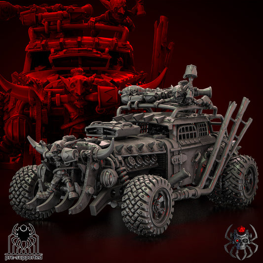 Orkz Hottruck - Compatible with Warhammer 40K - by EightLegged Miniatures - Tabletop RPG Miniature - Roleplaying 3D Printed Fantasy Mini