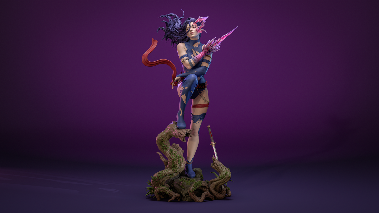 Savage Land Psylocke Sculpture (75mm to 500mm) - Unassembled/Unpainted/3D Print