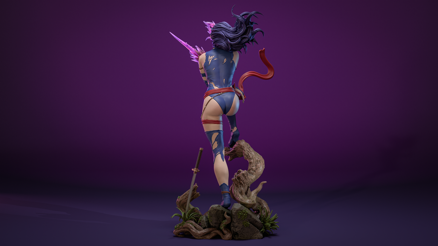Savage Land Psylocke Sculpture (75mm to 500mm) - Unassembled/Unpainted/3D Print