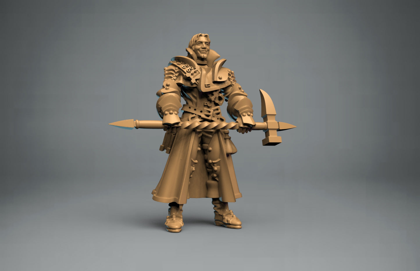 paladin with double hammer - by Herospawnspot- Tabletop RPG Miniature - Roleplaying 3D Printed Fantasy Mini