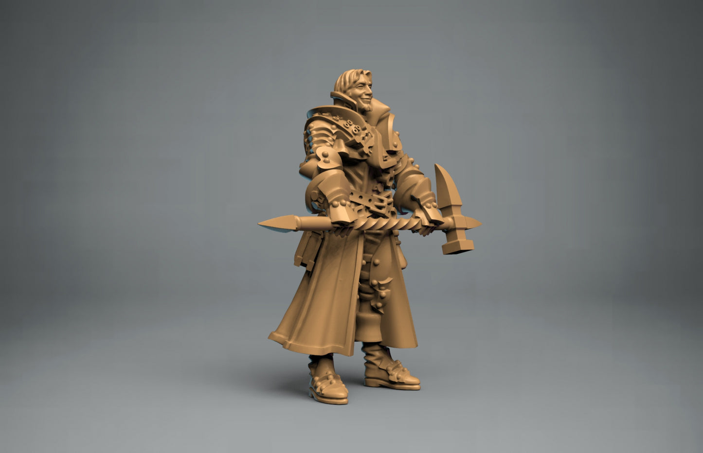 paladin with double hammer - by Herospawnspot- Tabletop RPG Miniature - Roleplaying 3D Printed Fantasy Mini