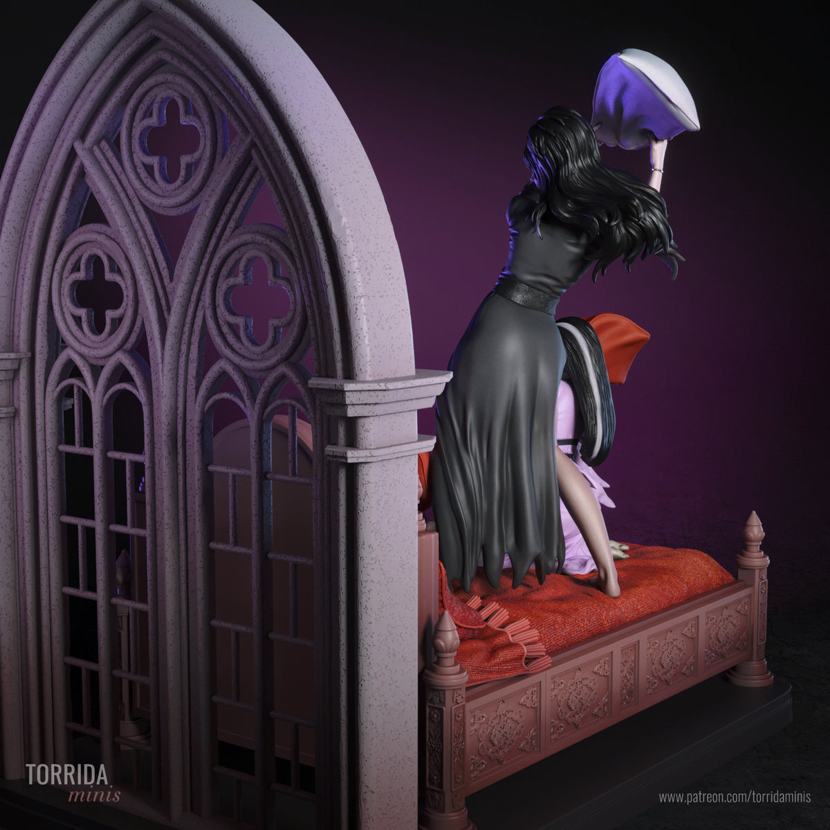 Halloween Pillow Fight Diorama(75mm to 500mm) - Unassembled/Unpainted/3D Print
