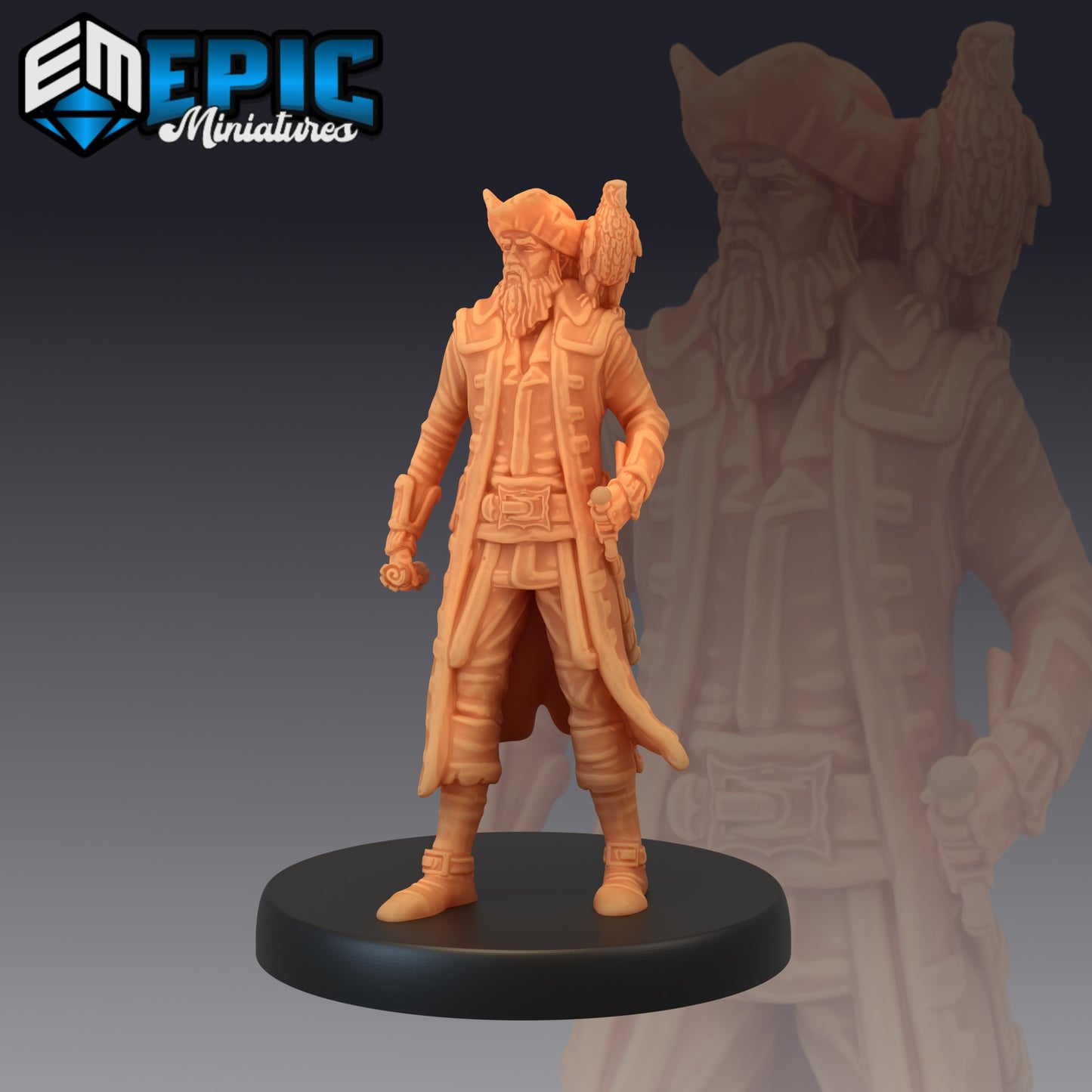 Pirate Captain Exploring - by Epic Miniatures - Tabletop RPG Miniature - Roleplaying 3D Printed Fantasy Mini