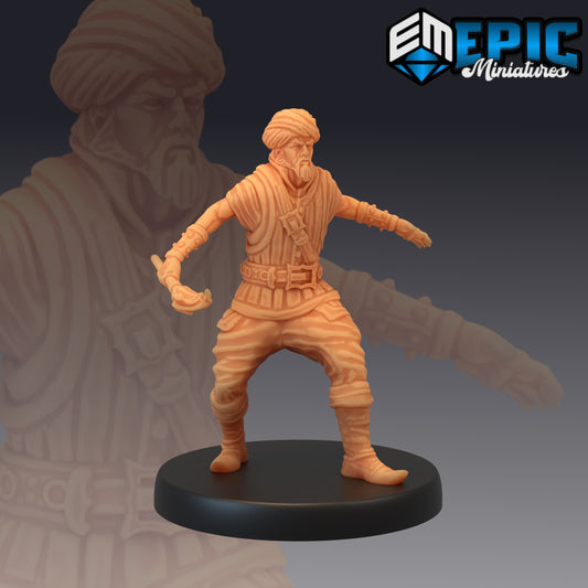 Pirate Cutthroat with Torch - by Epic Miniatures - Tabletop RPG Miniature - Roleplaying 3D Printed Fantasy Mini