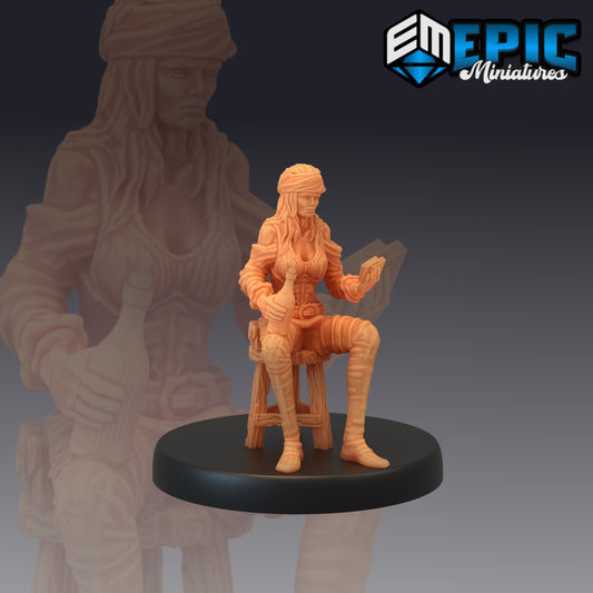 Pirate Gunner Gambling - by Epic Miniatures - Tabletop RPG Miniature - Roleplaying 3D Printed Fantasy Mini