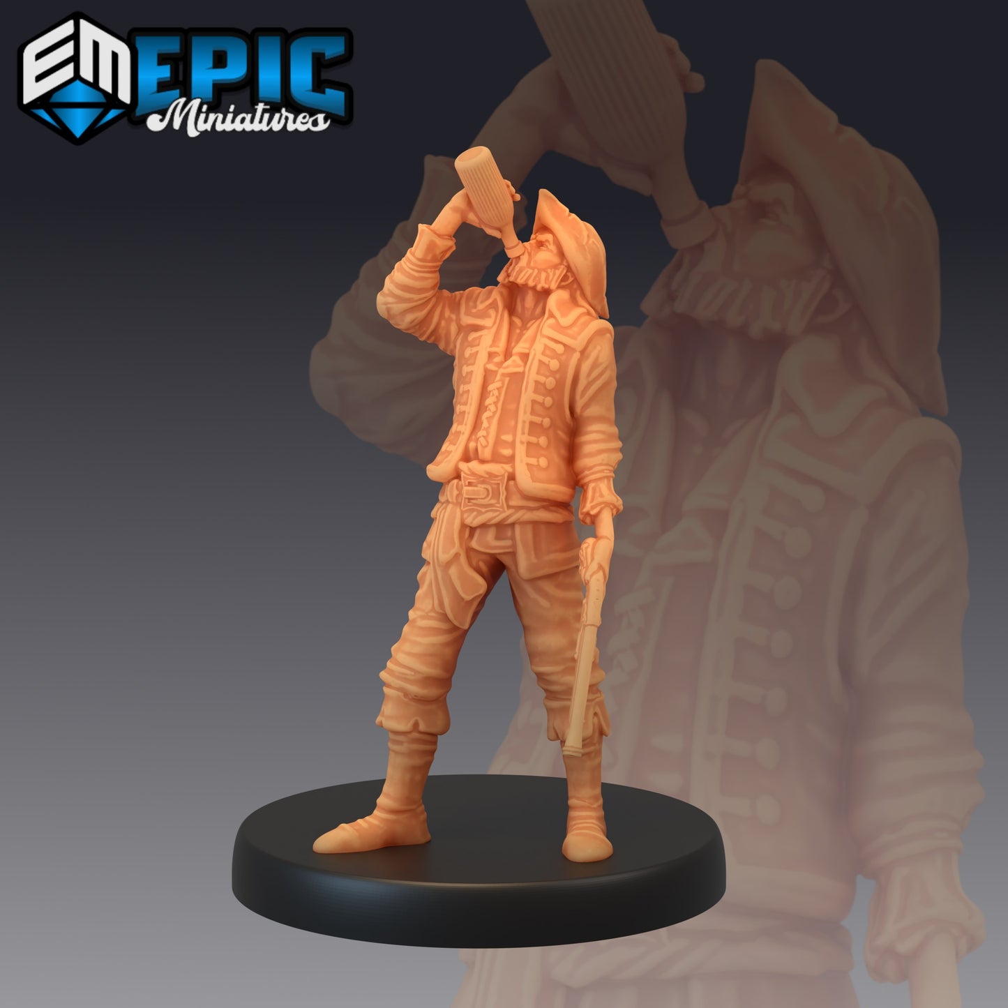 Pirate Marauder Drinking - by Epic Miniatures - Tabletop RPG Miniature - Roleplaying 3D Printed Fantasy Mini