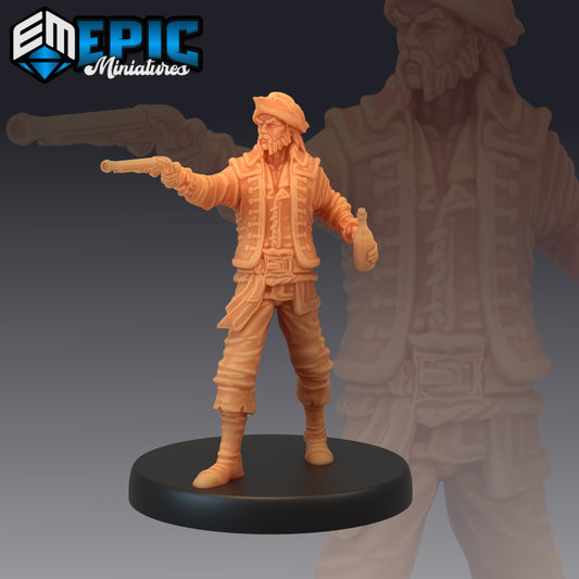 Pirate Marauder Shooting - by Epic Miniatures - Tabletop RPG Miniature - Roleplaying 3D Printed Fantasy Mini