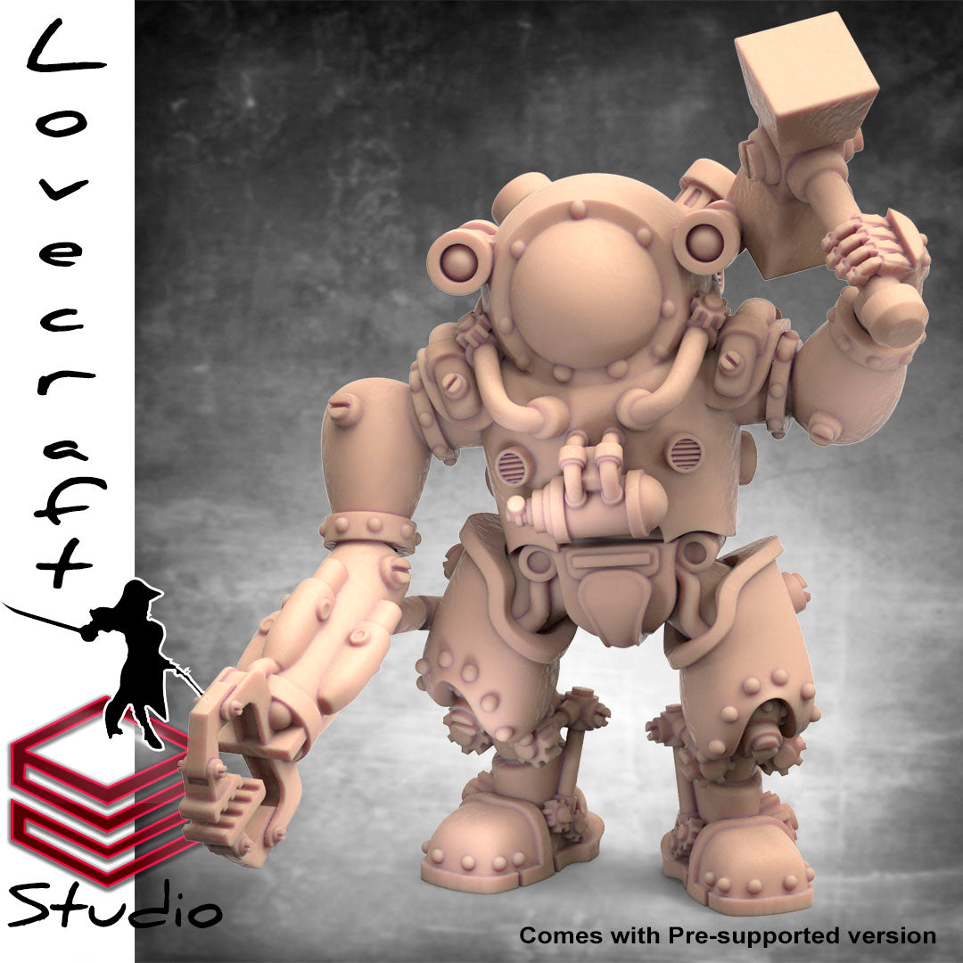 Pirate Mech - Dungeons and Dragons - Tabletop RPG Miniature - Roleplaying 3D Printed Fantasy Mini