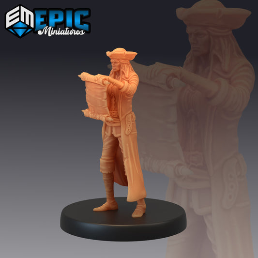 Pirate Quartermaster with Map - by Epic Miniatures - Tabletop RPG Miniature - Roleplaying 3D Printed Fantasy Mini