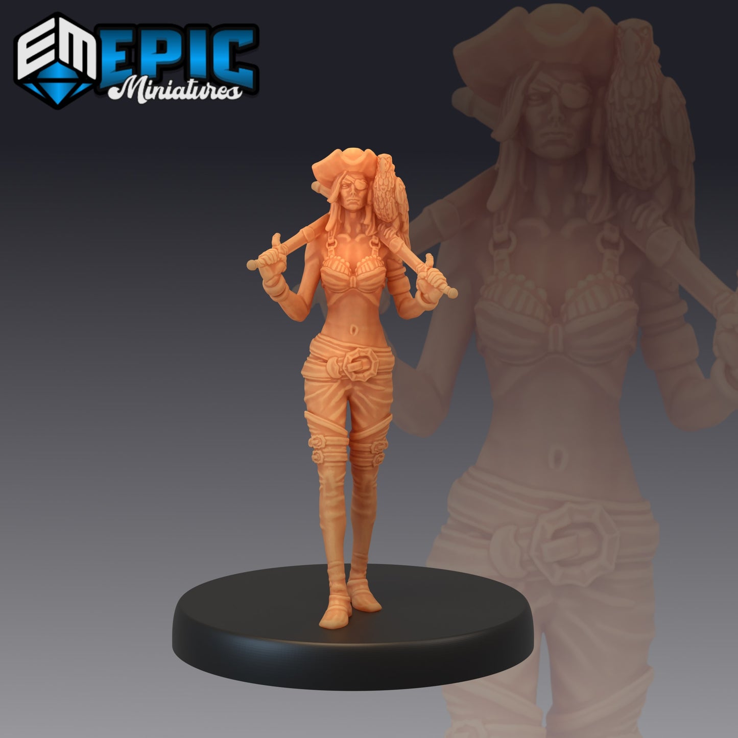 Pirate Striker Veteran - by Epic Miniatures - Tabletop RPG Miniature - Roleplaying 3D Printed Fantasy Mini