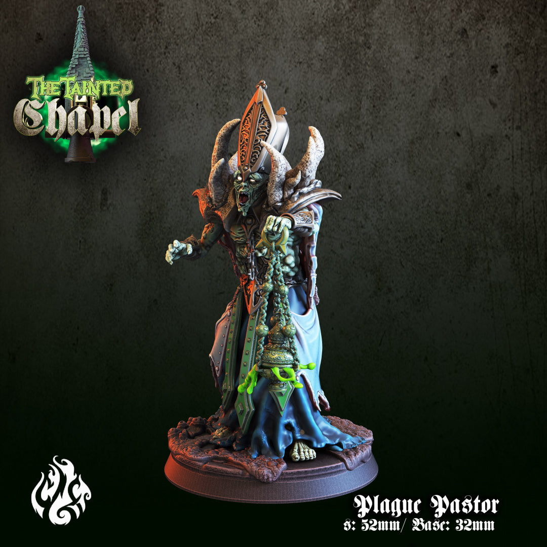 Plague Pastor - The Tainted Chapel - by Crippled God Foundry - Tabletop RPG Miniature - Roleplaying 3D Printed Fantasy Mini