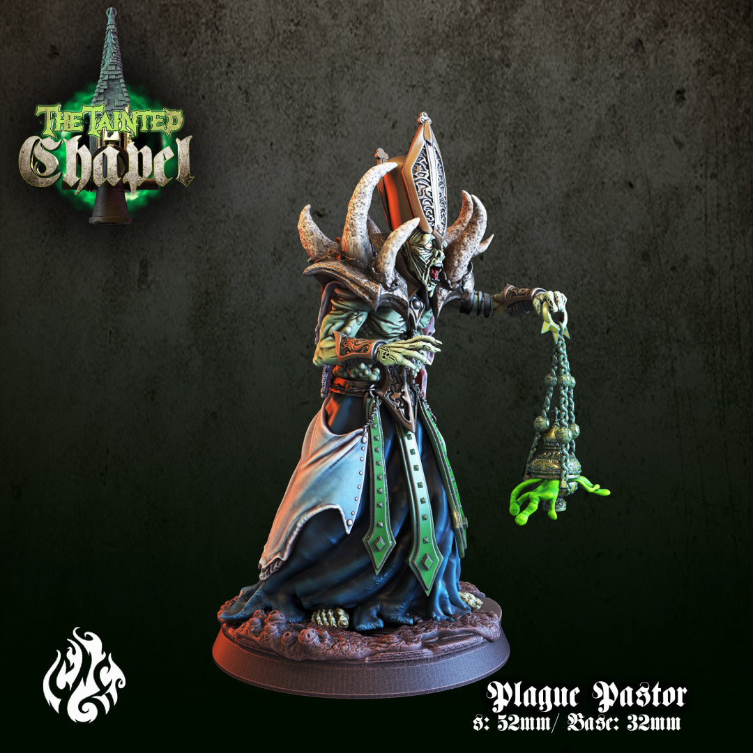 Plague Pastor - The Tainted Chapel - by Crippled God Foundry - Tabletop RPG Miniature - Roleplaying 3D Printed Fantasy Mini